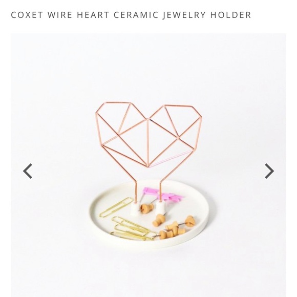 COXET WIRE HEART CERAMIC JEWELRY HOLDER - Picture 2 of 5